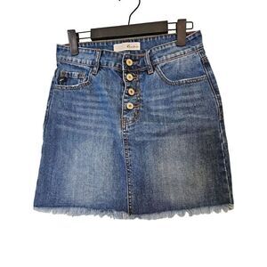 KanCan denim raw hem mini skirt. Size S.